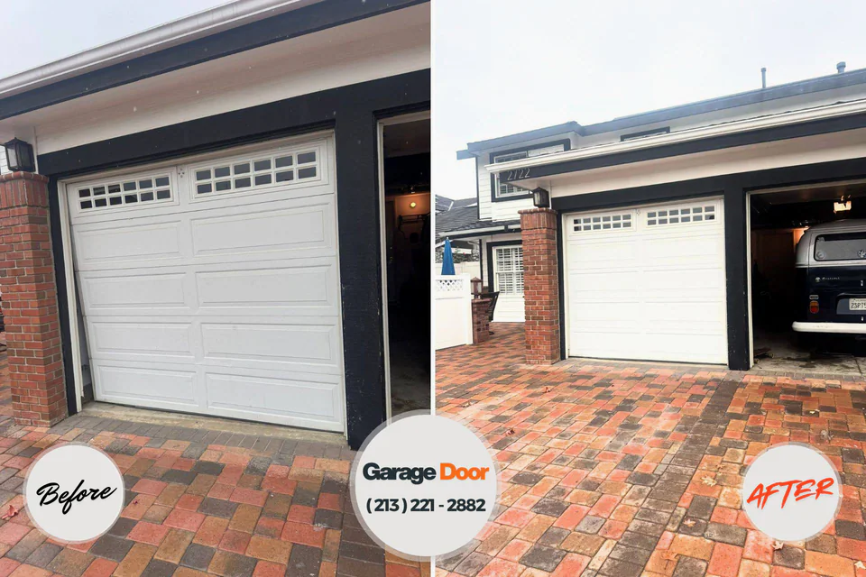 Before and after: garage door installation South Point, TX